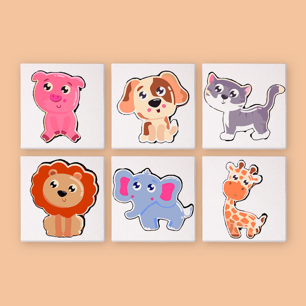 Cute Animal Faces mini paint by numbers – image 7