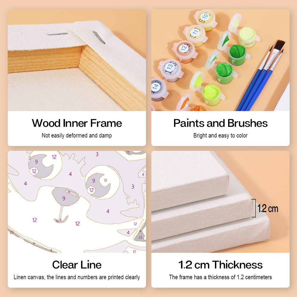 Cute Animal Faces mini paint by numbers – image 8