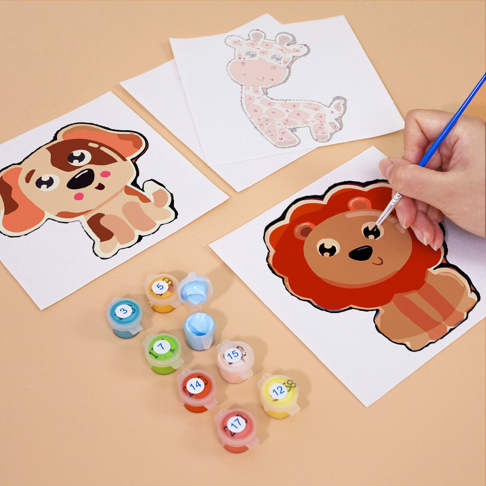 Cute Animal Faces mini paint by numbers – image 10