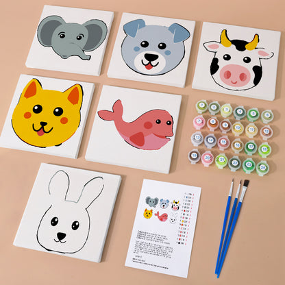 Cute Animal Faces mini paint by numbers – image 1