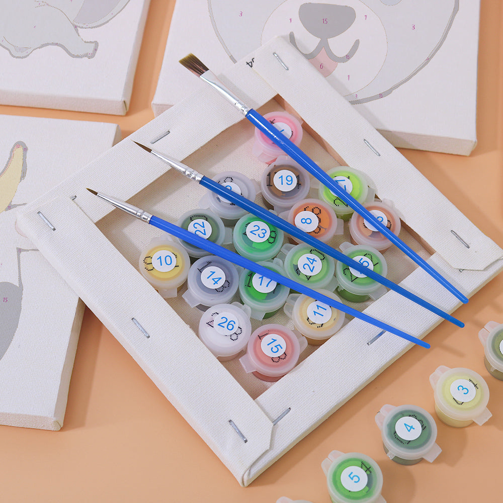 Cute Animal Faces mini paint by numbers – image 2