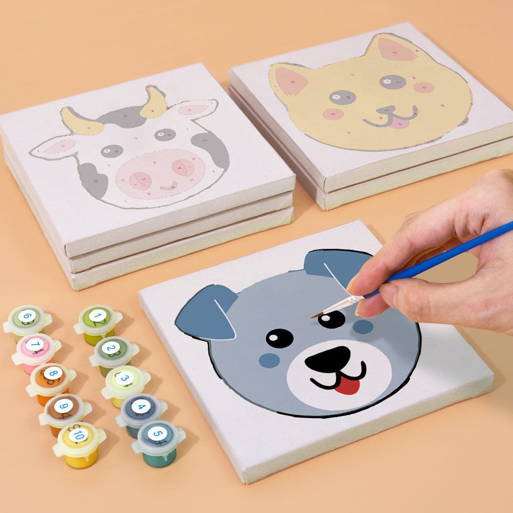 Cute Animal Faces mini paint by numbers – image 4