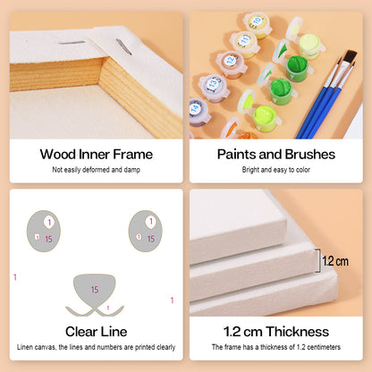 Cute Animal Faces mini paint by numbers – image 8