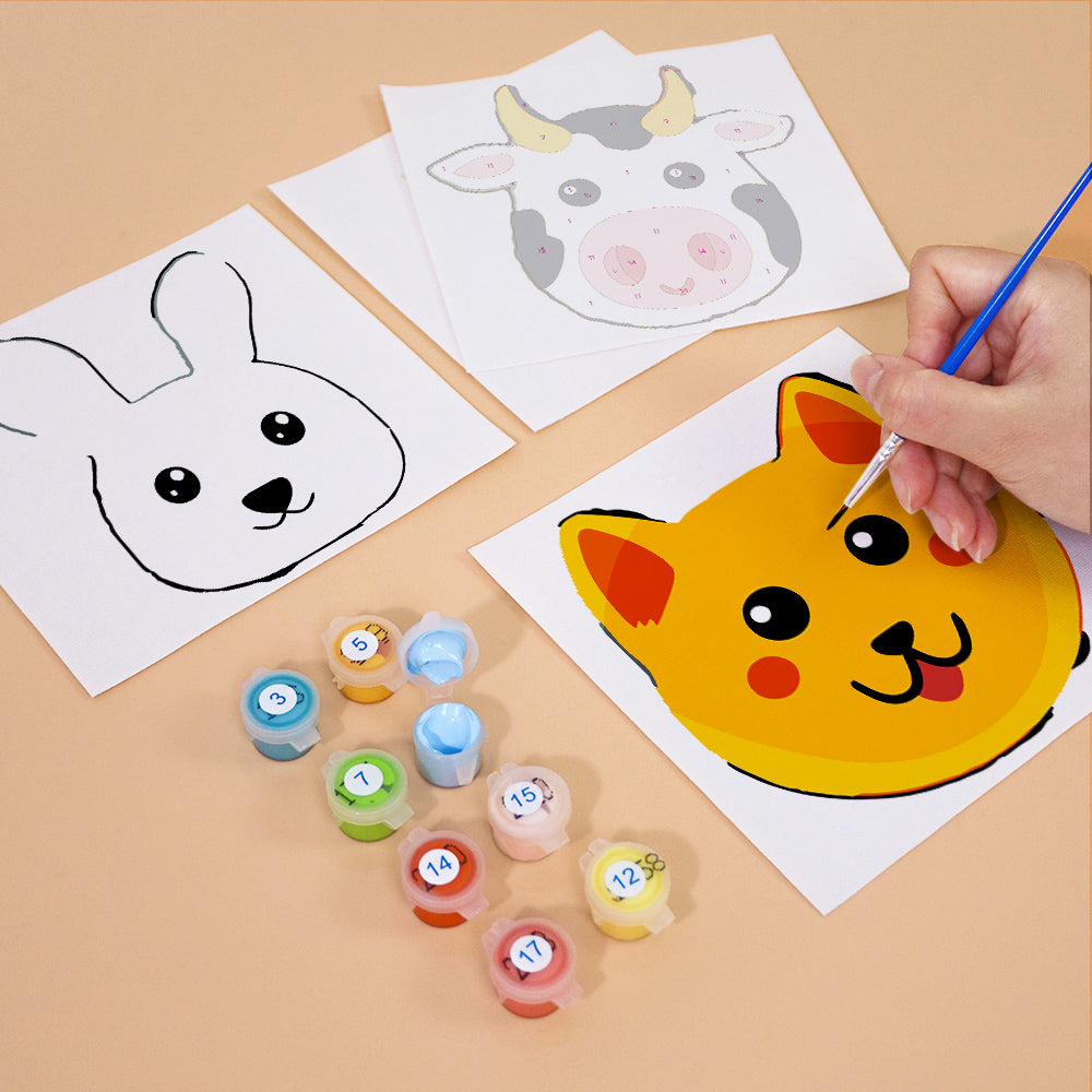 Cute Animal Faces mini paint by numbers – image 10