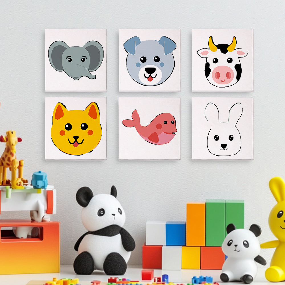Cute Animal Faces mini paint by numbers – image 13