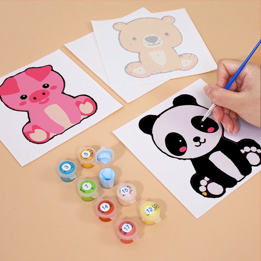 Sitting Fox and Panda Pals mini paint by numbers – image 10