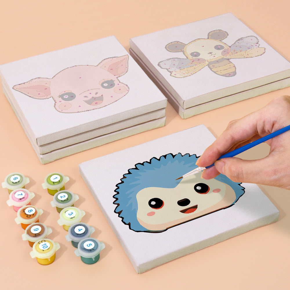 Hedgehog and Honeybee Faces mini paint by numbers – image 4