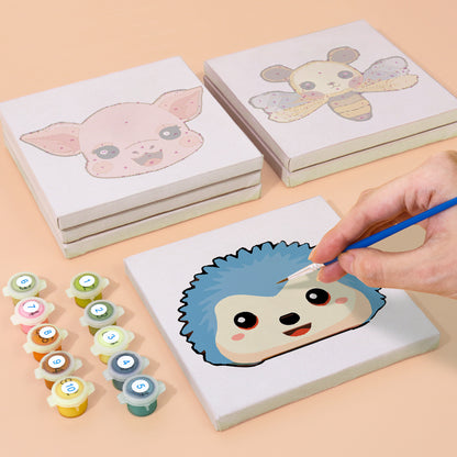 Hedgehog and Honeybee Faces mini paint by numbers – image 4