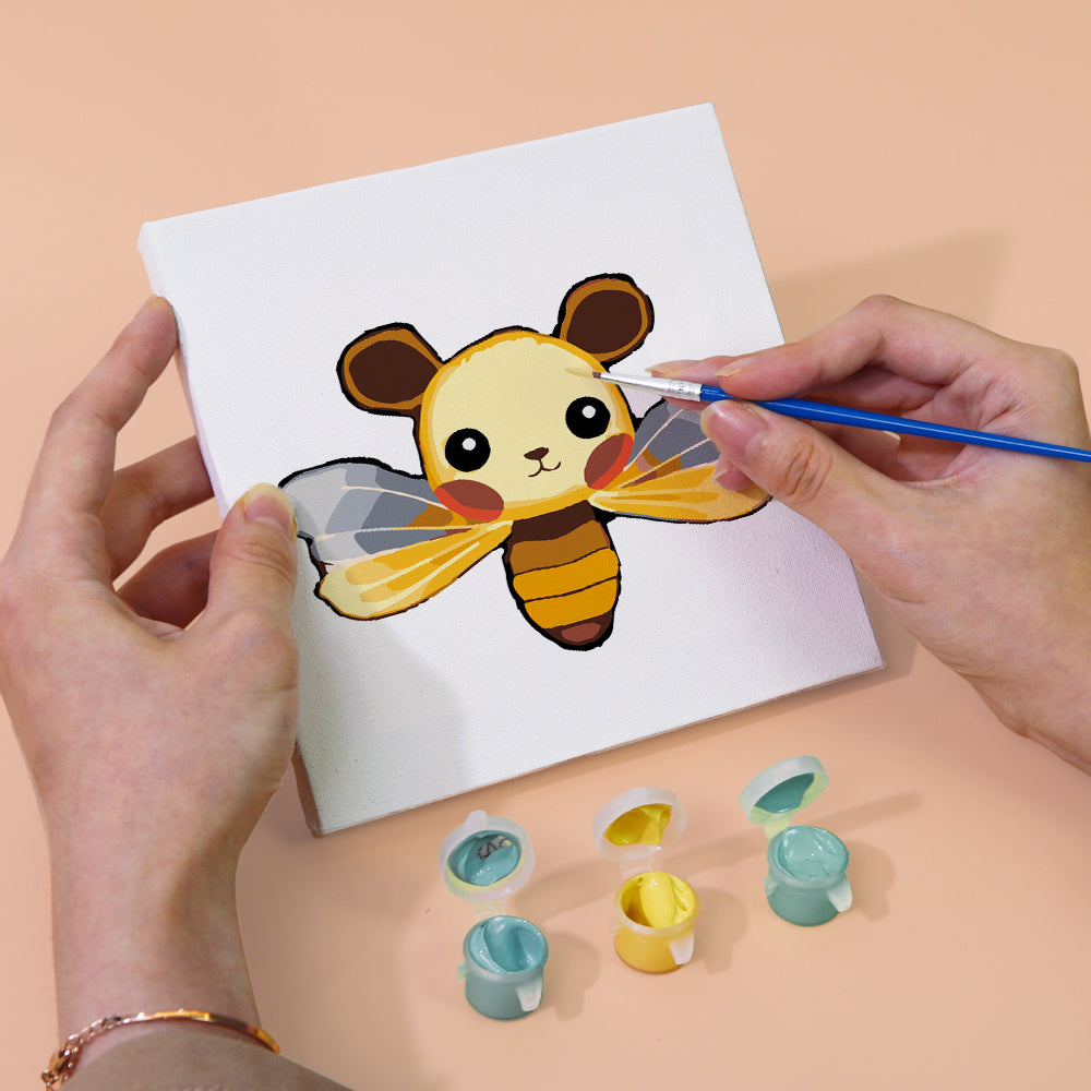 Hedgehog and Honeybee Faces mini paint by numbers – image 5