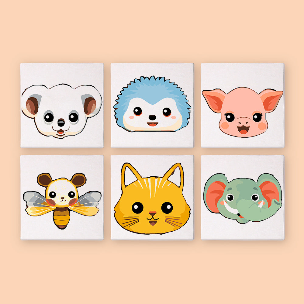 Hedgehog and Honeybee Faces mini paint by numbers – image 7