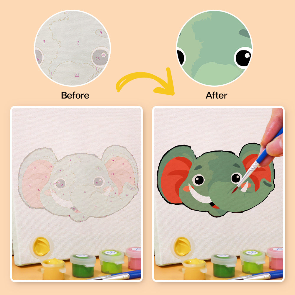 Hedgehog and Honeybee Faces mini paint by numbers – image 9