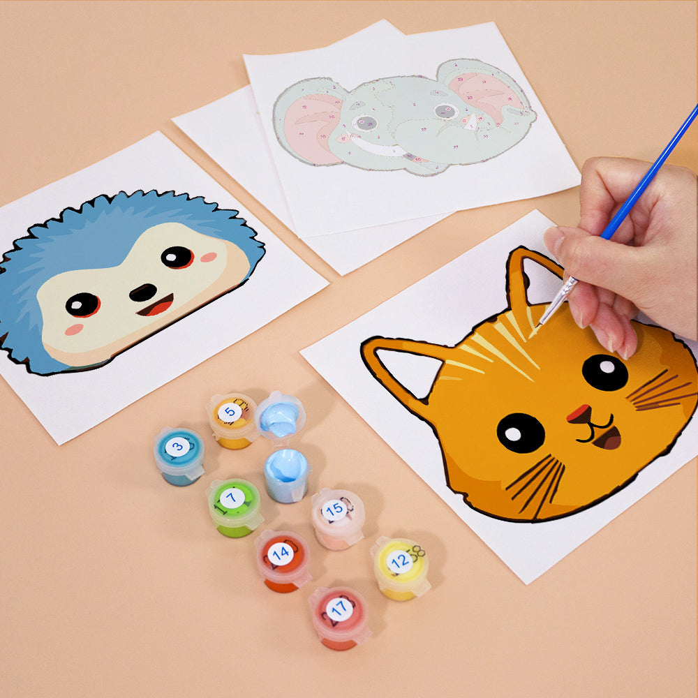 Hedgehog and Honeybee Faces mini paint by numbers – image 10
