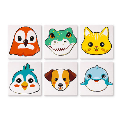 Cute Cartoon Animal Faces mini paint by numbers – image 6