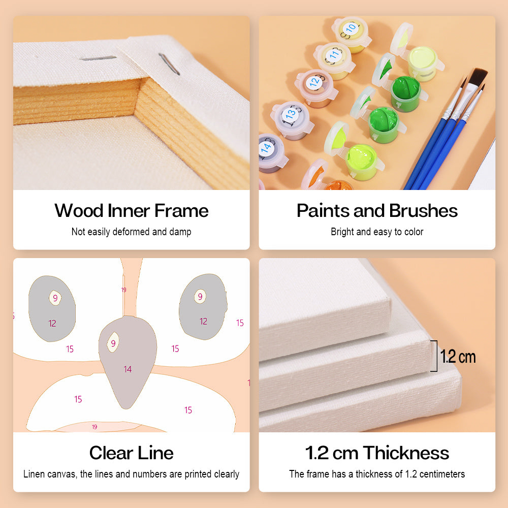 Cute Cartoon Animal Faces mini paint by numbers – image 8