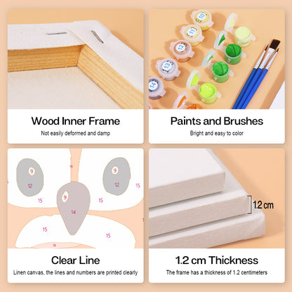 Cute Cartoon Animal Faces mini paint by numbers – image 8