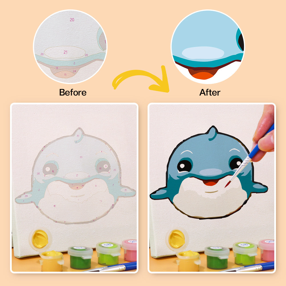 Cute Cartoon Animal Faces mini paint by numbers – image 9
