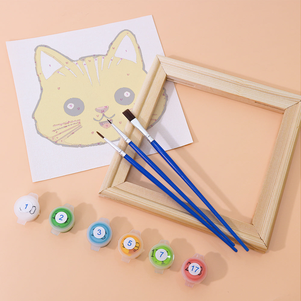 Cute Cartoon Animal Faces mini paint by numbers – image 11