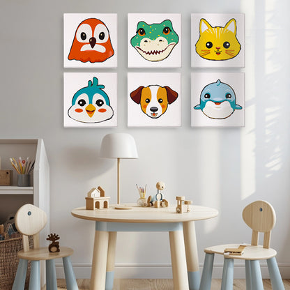 Cute Cartoon Animal Faces mini paint by numbers – image 13