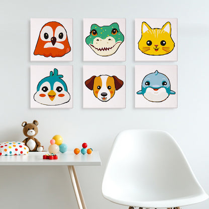 Cute Cartoon Animal Faces mini paint by numbers – image 14
