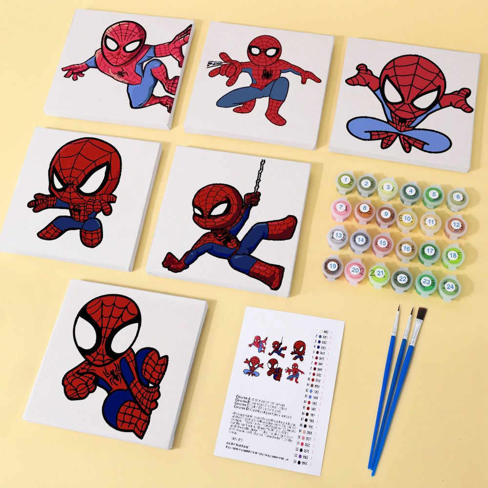 Web Slinging Superhero mini paint by numbers – image 1