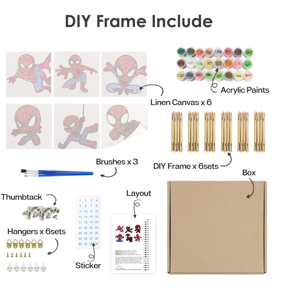 Web Slinging Superhero mini paint by numbers – image 13