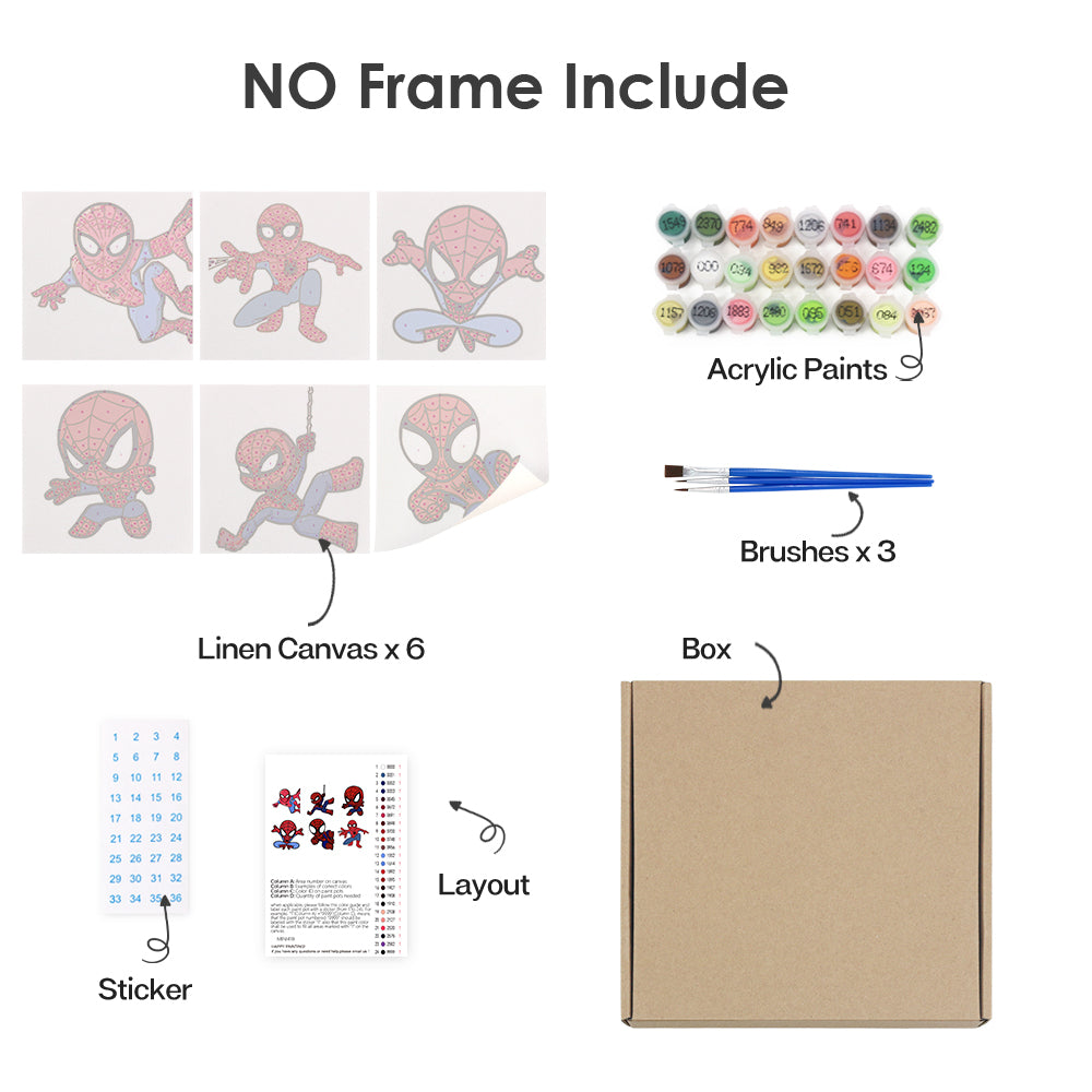 Web Slinging Superhero mini paint by numbers – image 15