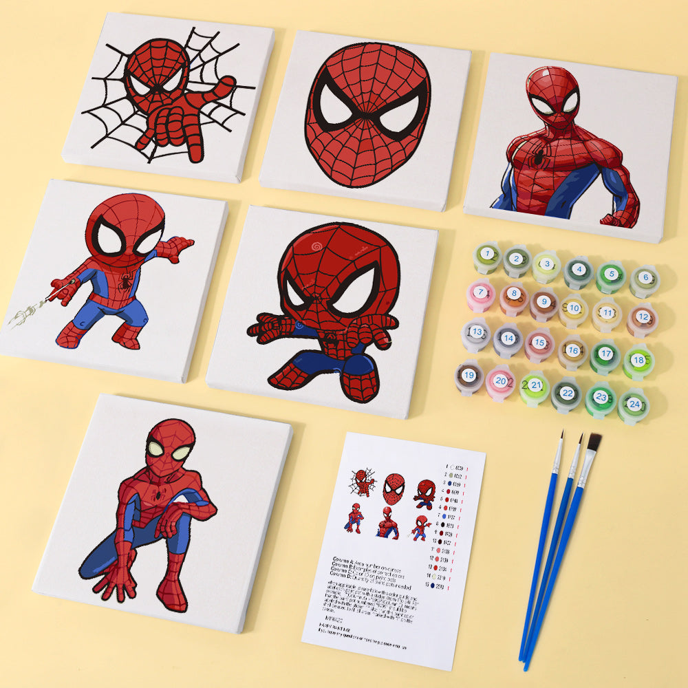 Web Hero Action Poses mini paint by numbers – image 1