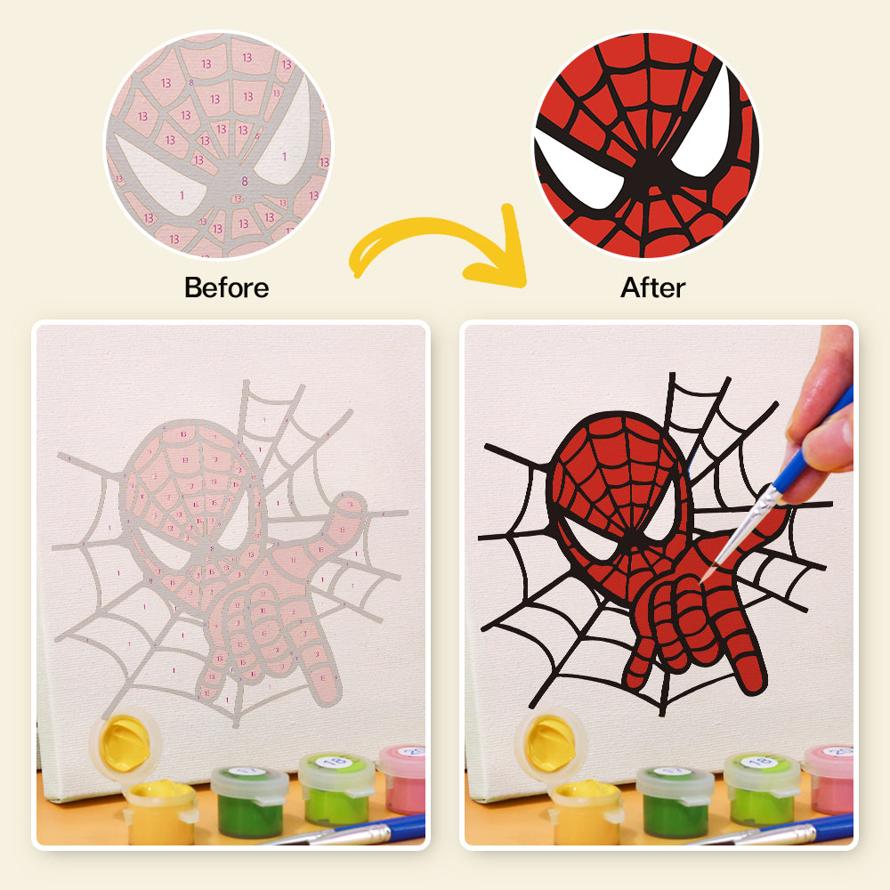 Web Hero Action Poses mini paint by numbers – image 8