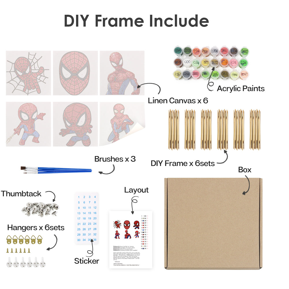Web Hero Action Poses mini paint by numbers – image 12