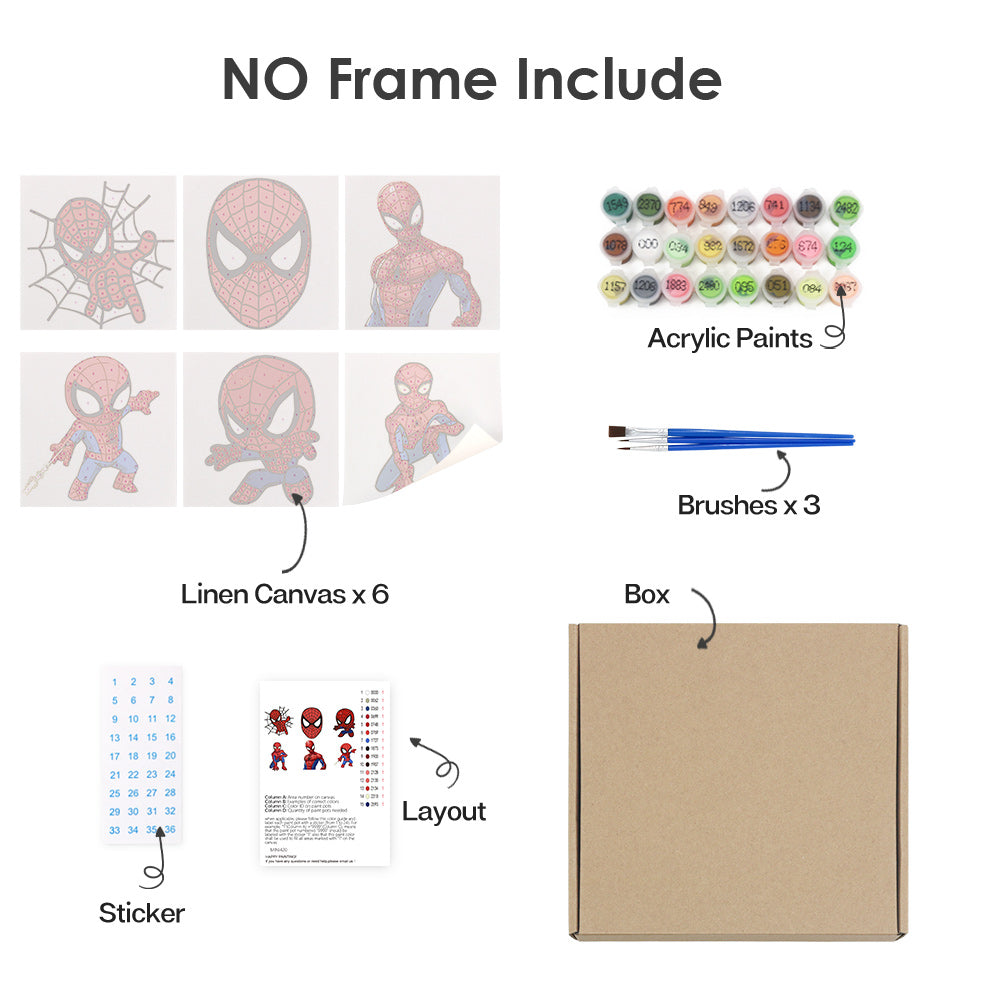Web Hero Action Poses mini paint by numbers – image 13