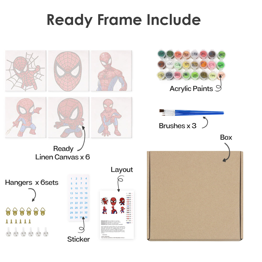 Web Hero Action Poses mini paint by numbers – image 14
