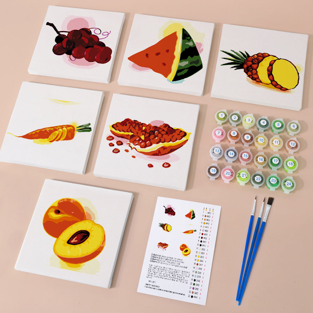 Fruit and Vegetable mini paint by numbers – image 1