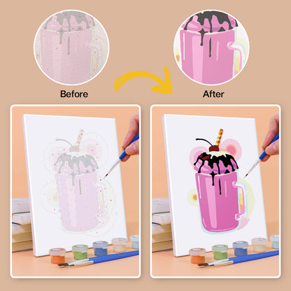 Cherry-Topped Milkshake Mugs mini paint by numbers – image 10
