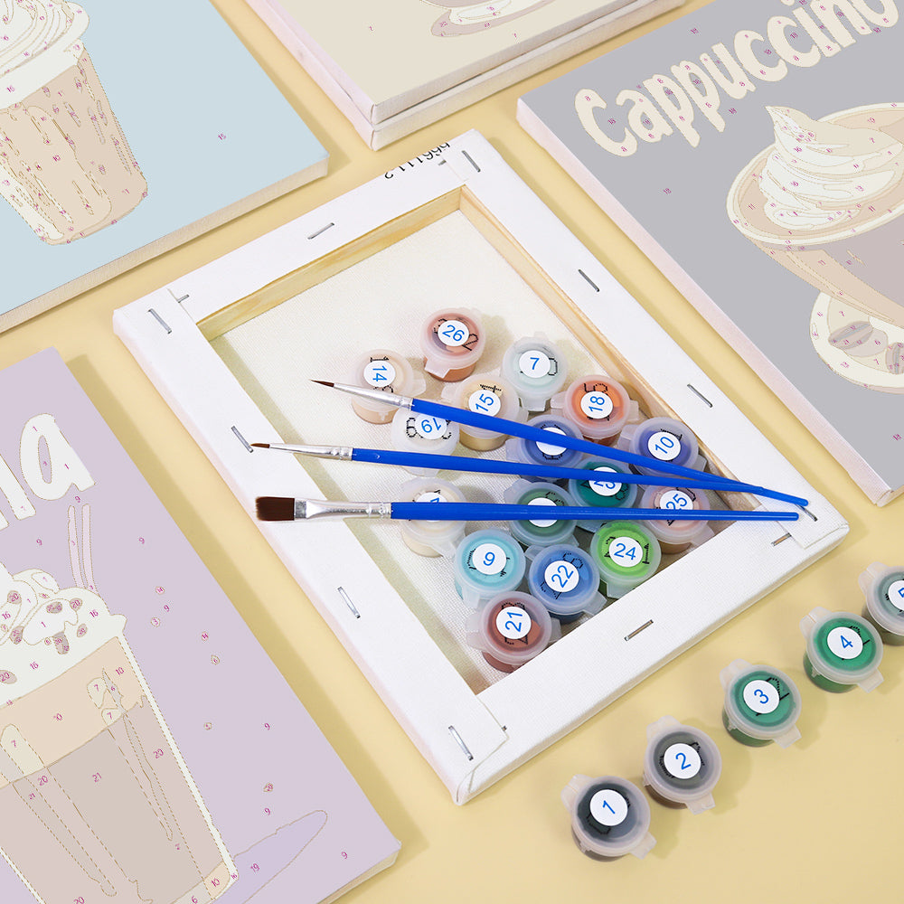 Cappuccino to Mocha Café Prints mini paint by numbers – image 2