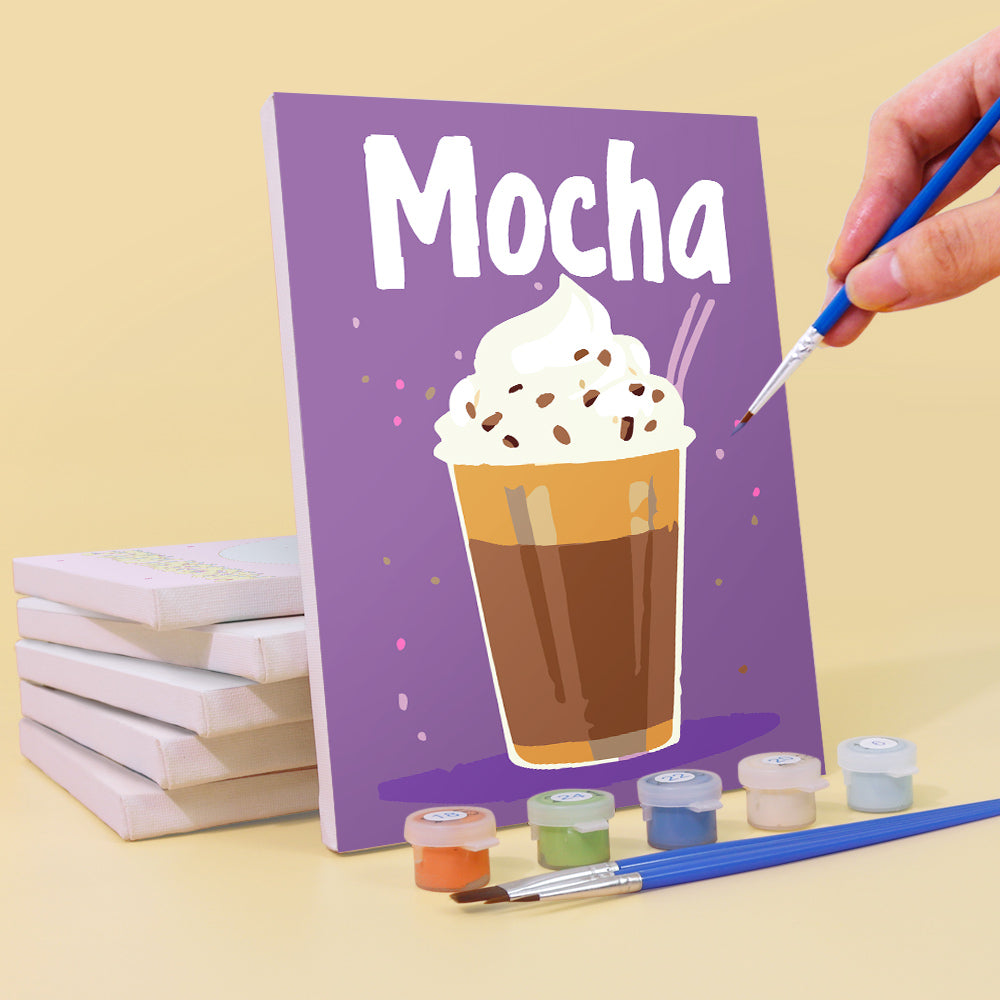 Cappuccino to Mocha Café Prints mini paint by numbers – image 3