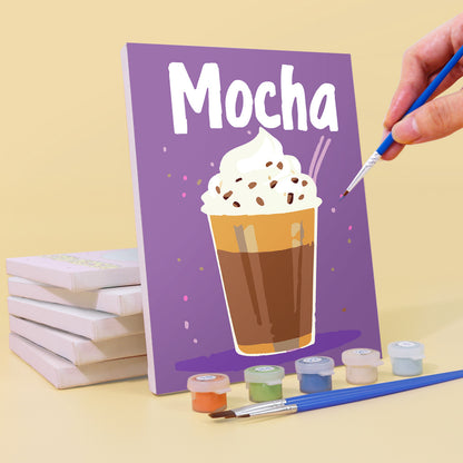 Cappuccino to Mocha Café Prints mini paint by numbers – image 3
