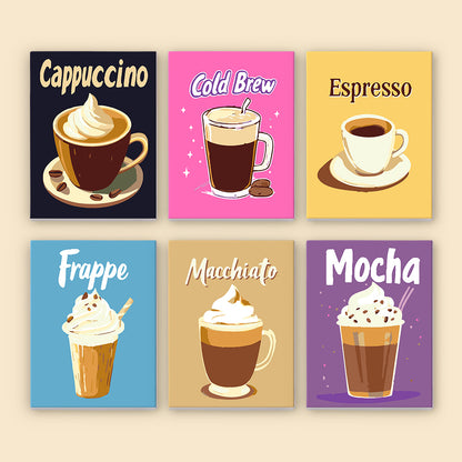 Cappuccino to Mocha Café Prints mini paint by numbers – image 7