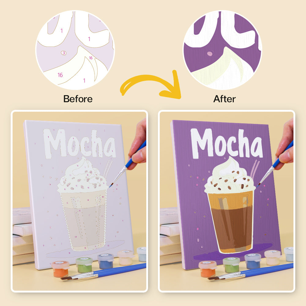 Cappuccino to Mocha Café Prints mini paint by numbers – image 10