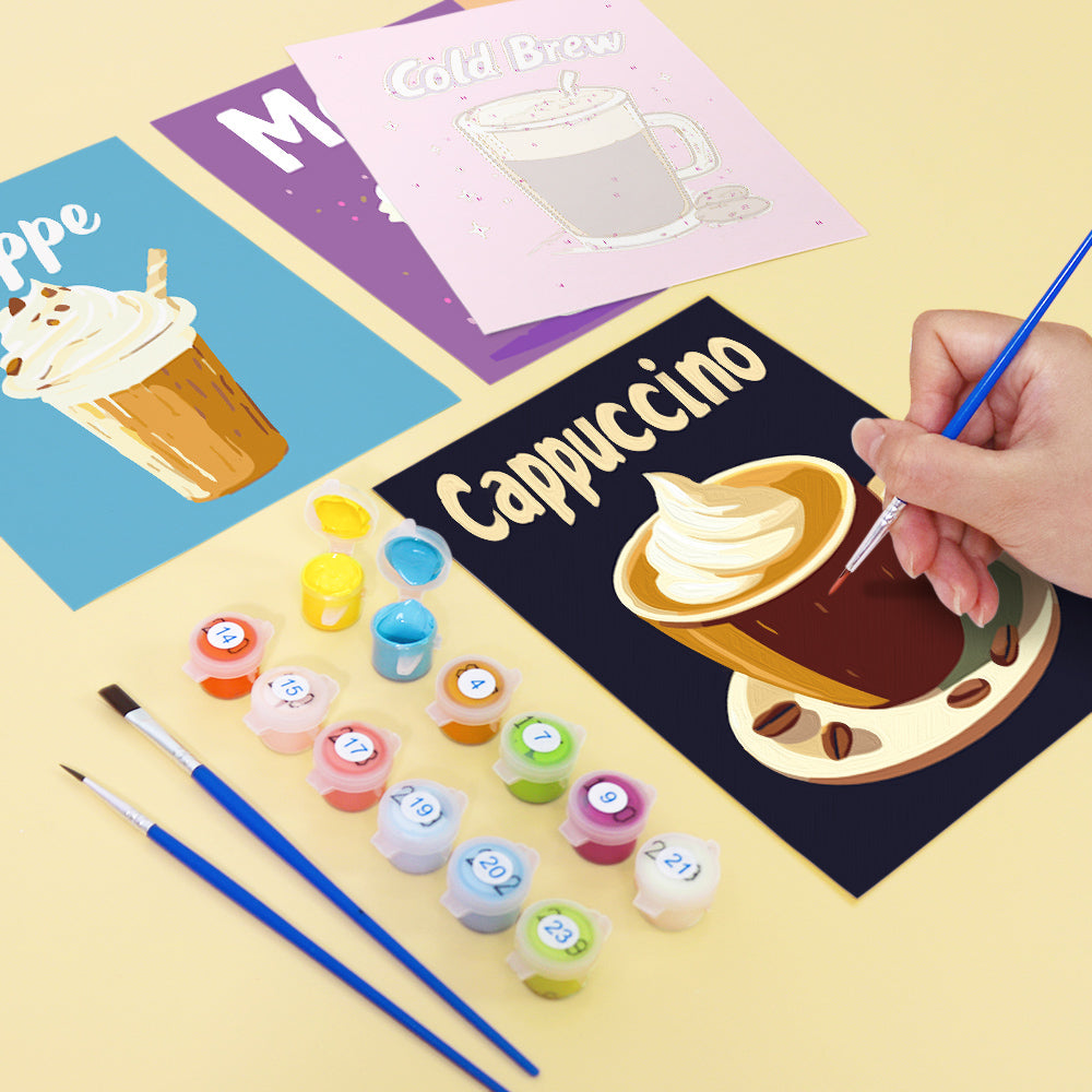 Cappuccino to Mocha Café Prints mini paint by numbers – image 12