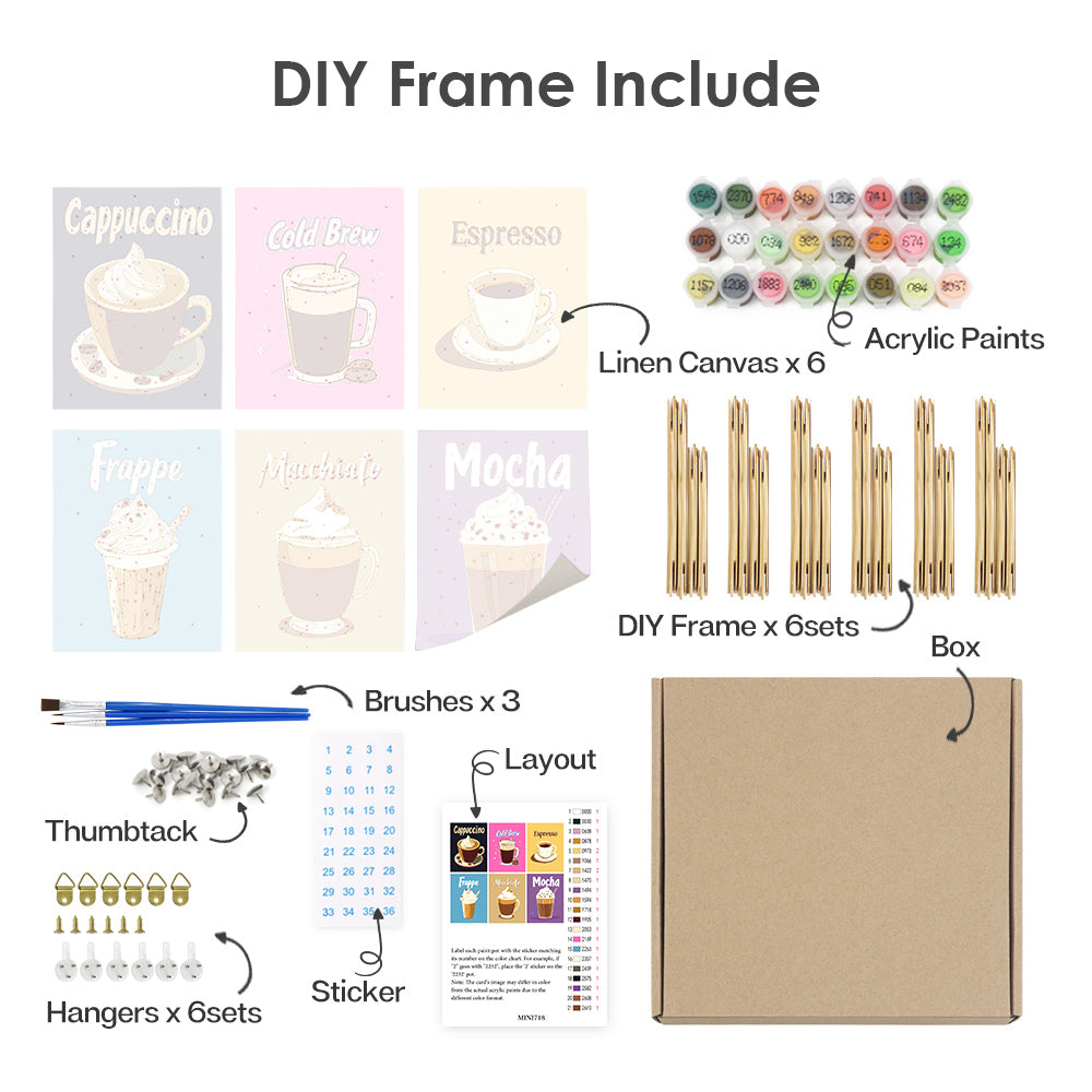 Cappuccino to Mocha Café Prints mini paint by numbers – image 17