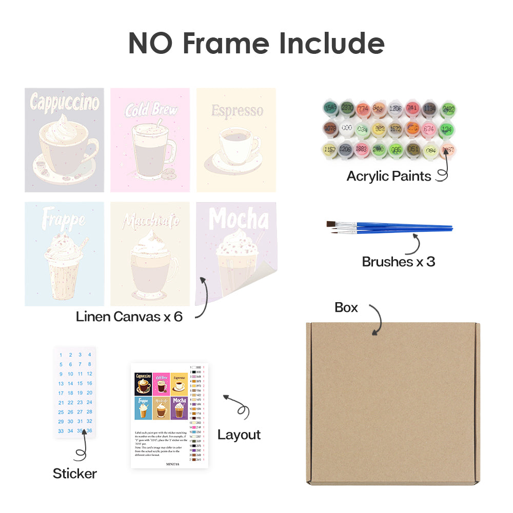 Cappuccino to Mocha Café Prints mini paint by numbers – image 18