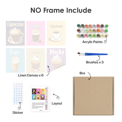 Cappuccino to Mocha Café Prints mini paint by numbers – image 18