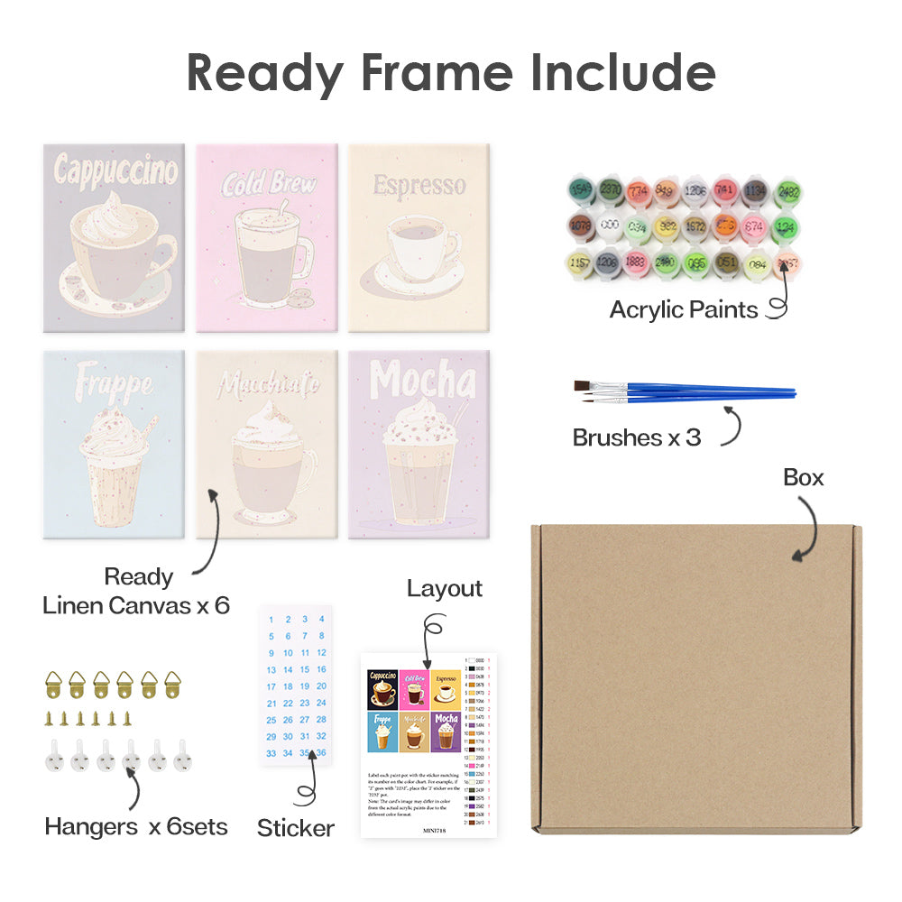 Cappuccino to Mocha Café Prints mini paint by numbers – image 19
