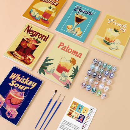 Retro Cocktail Menu mini paint by numbers – image 1