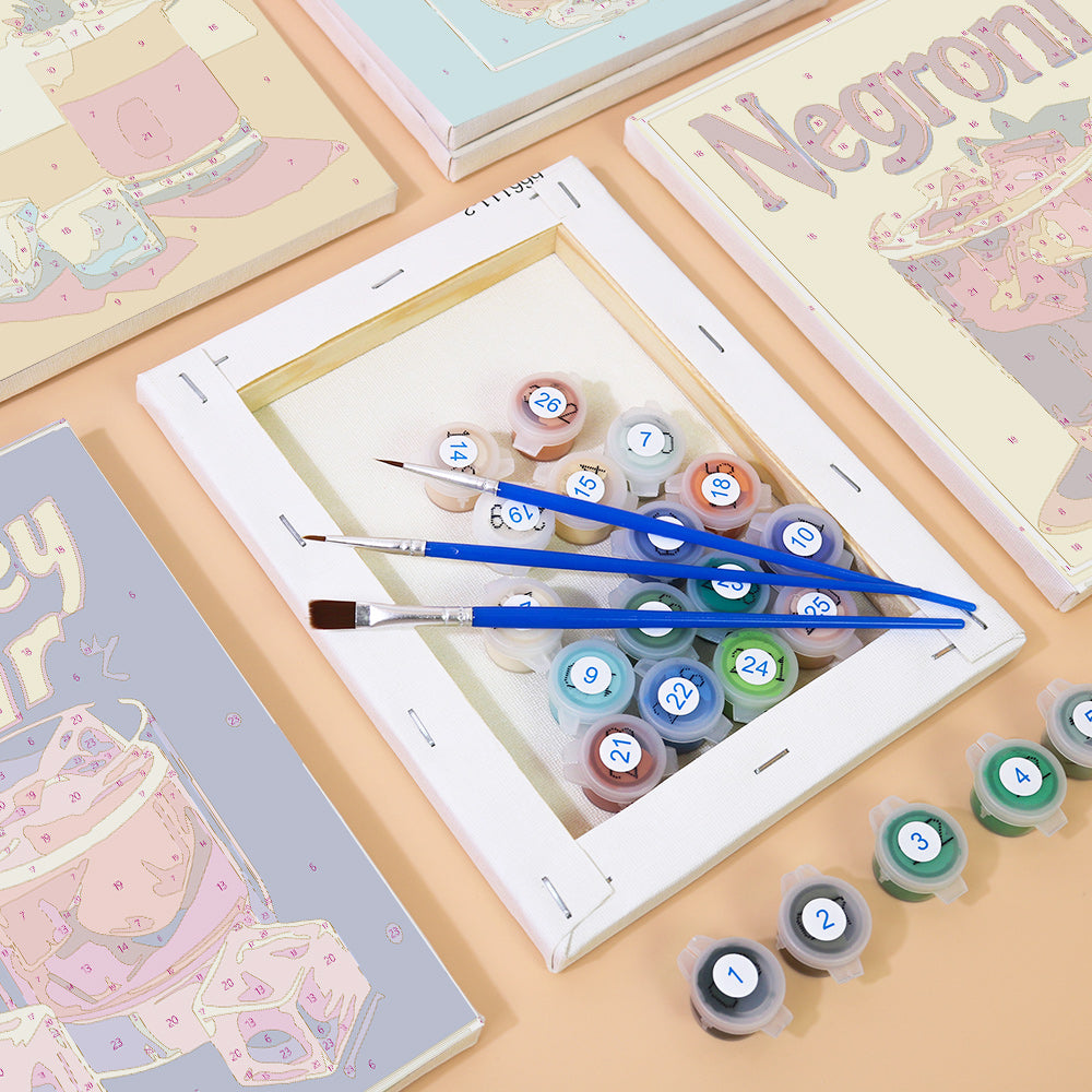 Retro Cocktail Menu mini paint by numbers – image 2