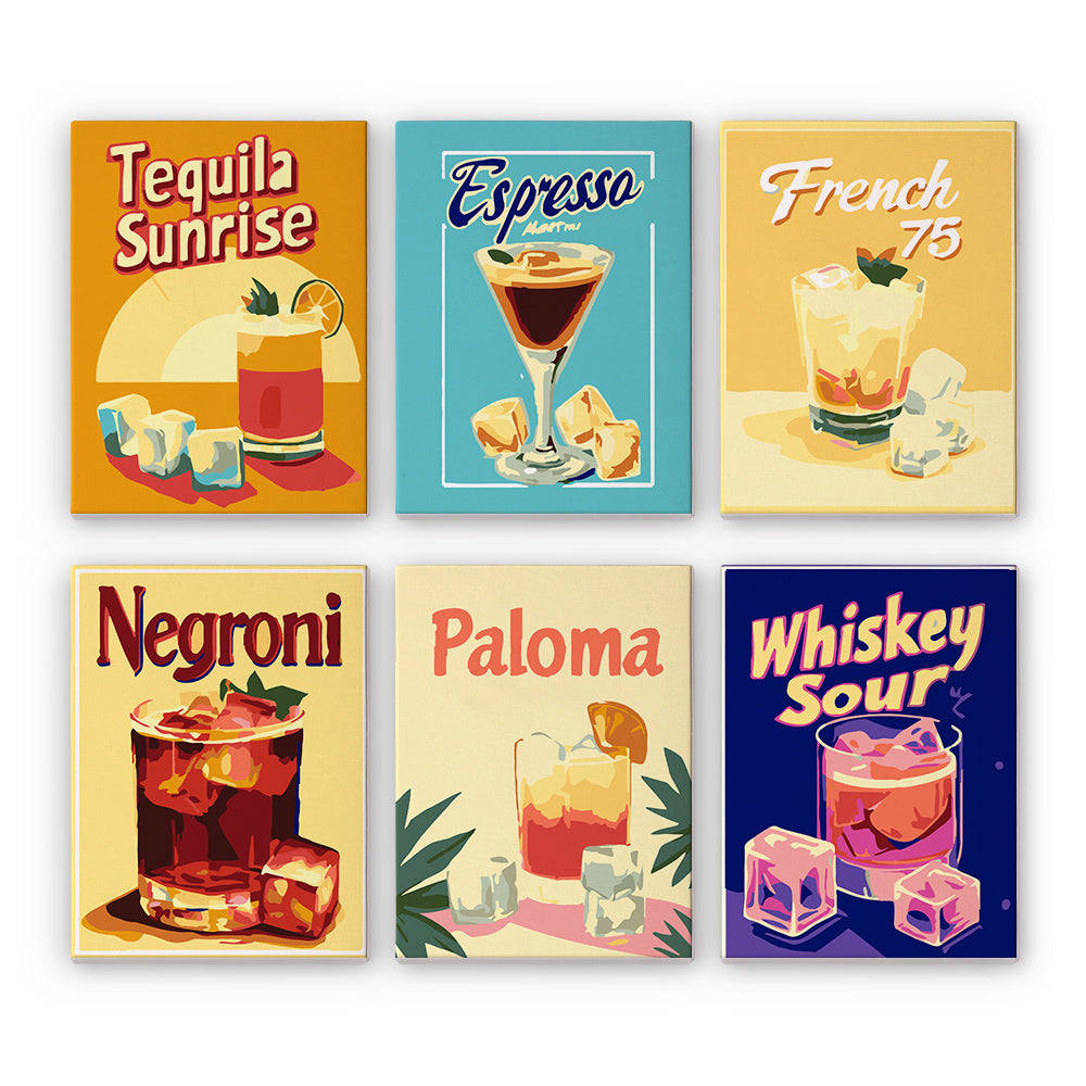 Retro Cocktail Menu mini paint by numbers – image 7