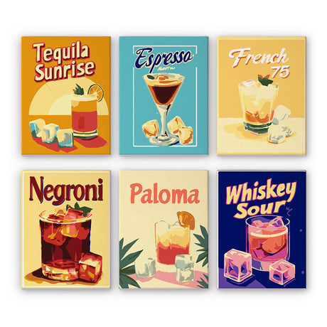 Retro Cocktail Menu mini paint by numbers – image 7