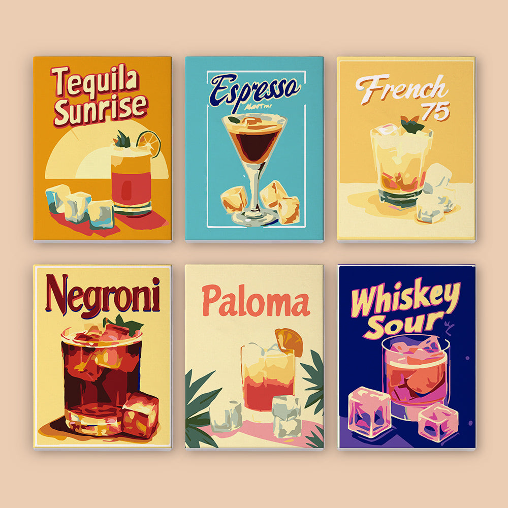 Retro Cocktail Menu mini paint by numbers – image 8