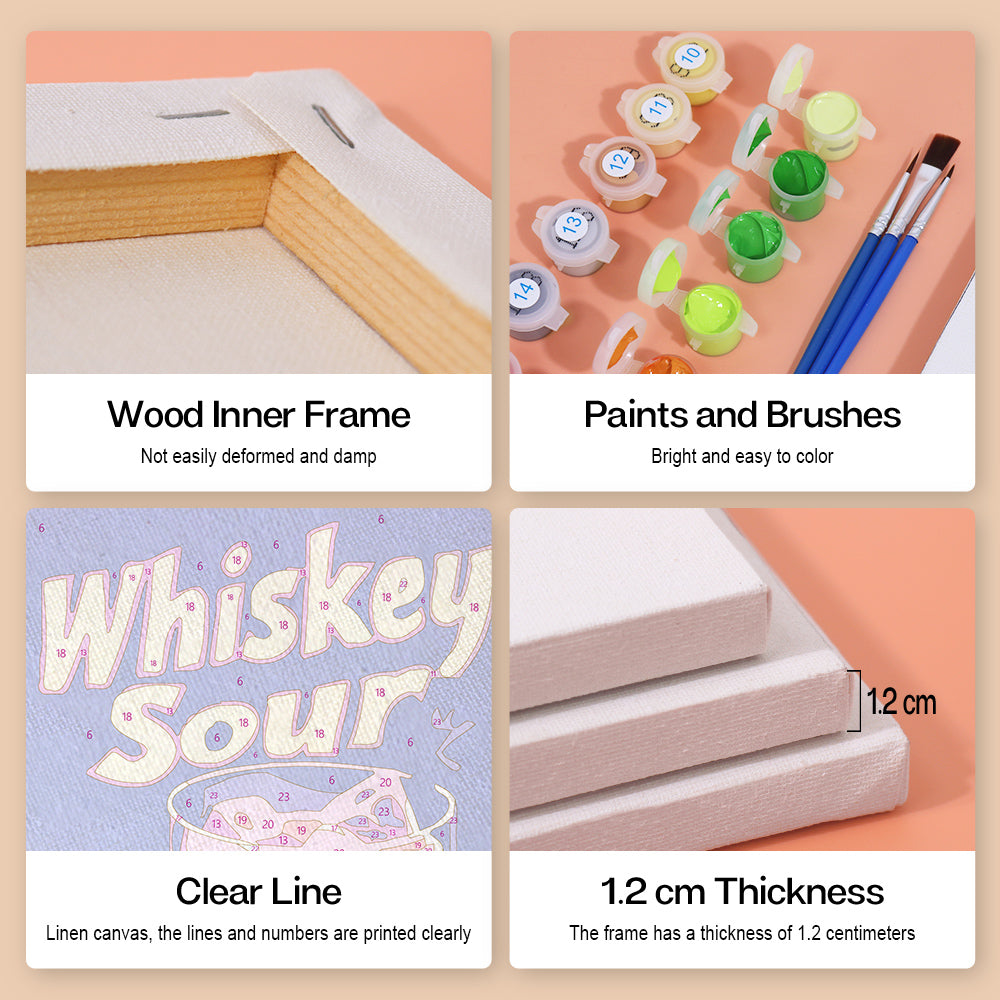 Retro Cocktail Menu mini paint by numbers – image 9