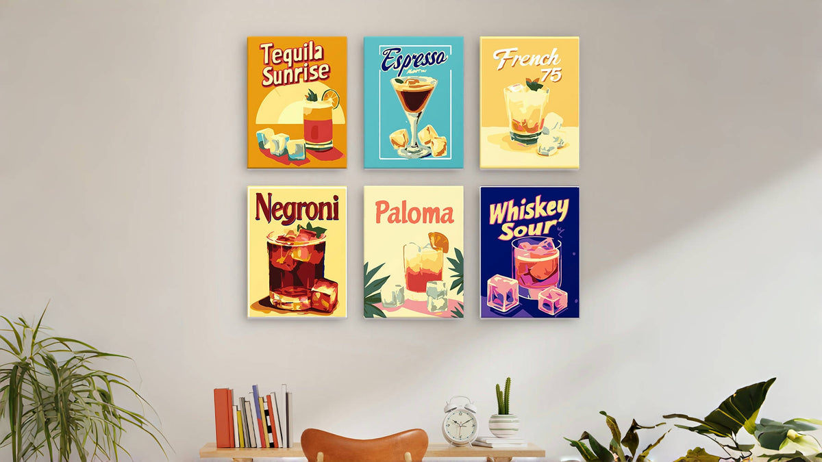 Retro Cocktail Menu mini paint by numbers – image 15